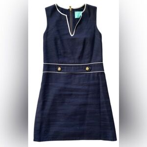 Sail to Sable Blue Sheath Mini Dress V-neck Sleeveless